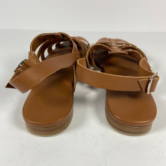 Jenni Kayne Leather Lake Sandal Fisherman Style Square Toe Brown  41 / US 11 - Picture 10 of 10